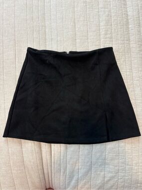 Altar'd State Black Mini Skirt with Subtle Front Slit